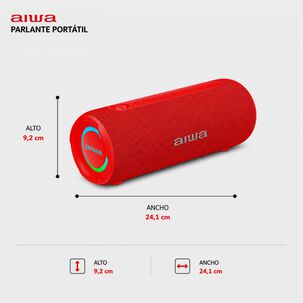 Parlante Port&aacute;til Inal&aacute;mbrico Bluetooth 15w Impermeable Tws Aiwa Aw-q260 Rojo