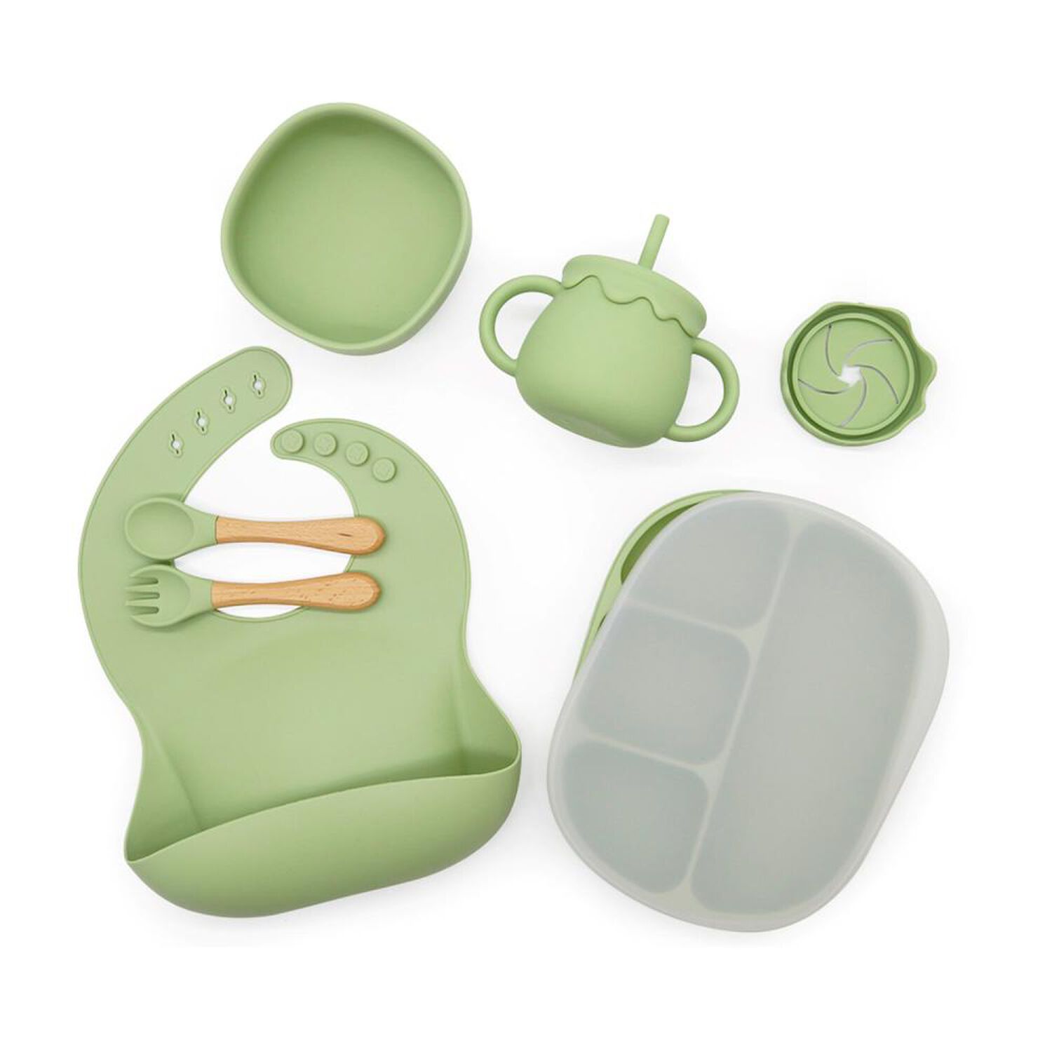 Set Alimentaci&oacute;n Bebesit October Silicona Verde image number 0.0
