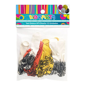 Set 12 Un. Globo Animal Print Impreso N9 Big Party