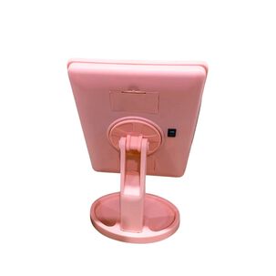 Espejo Pedestal Luces 16 Led A Pila 16cm Dise&ntilde;o Rosa