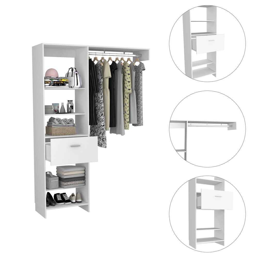 Closet 1 Cajón 5 Repisas Fm-014b - Blanco image number 4.0