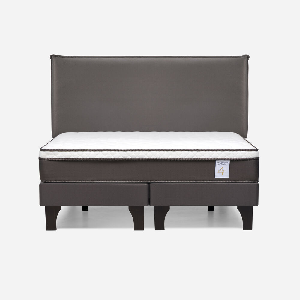 Cama Europea Rosen New Style 4 Plus / King / Base Dividida  + Respaldo Maurice Chocolate image number 0.0
