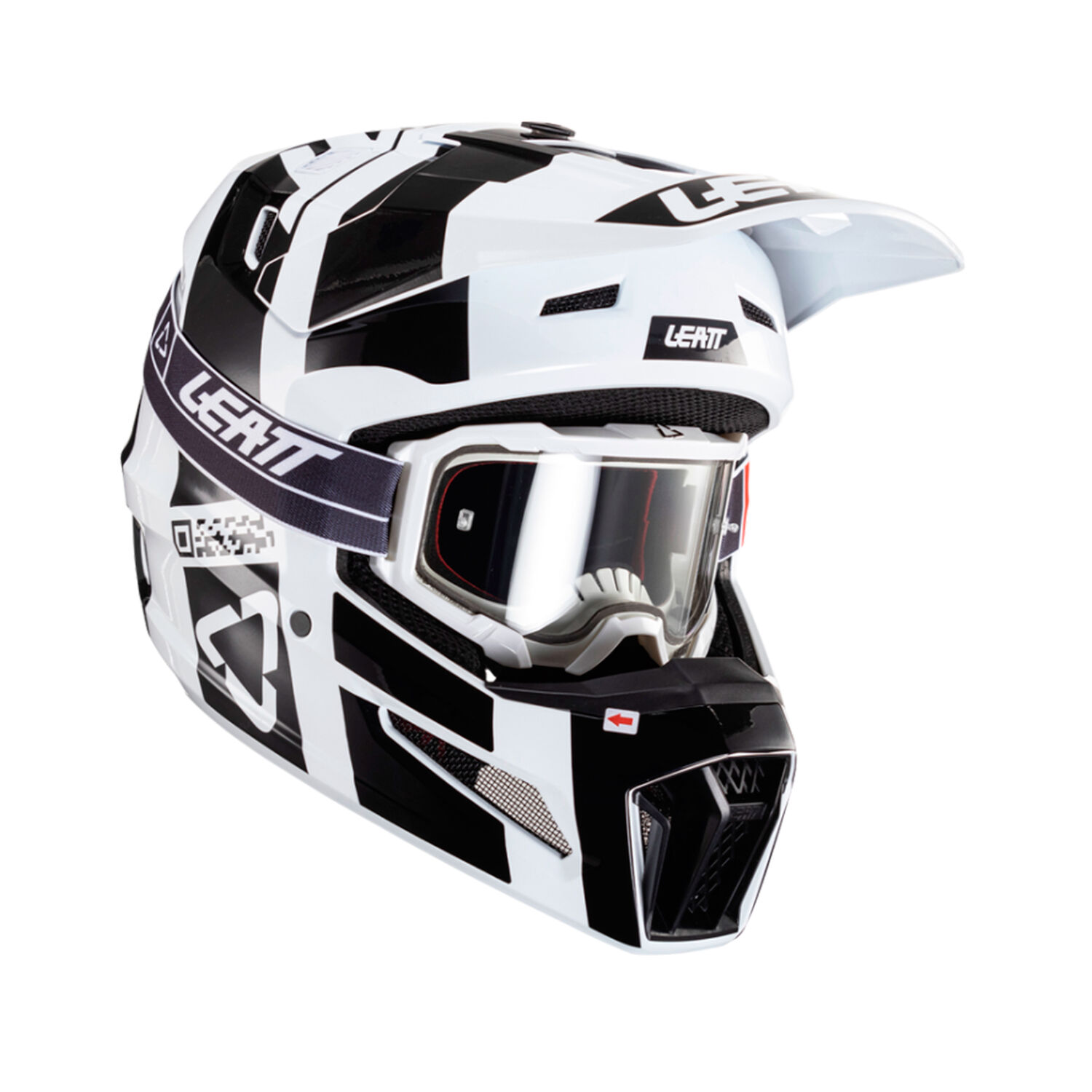 Kit Leatt Casco Con Antiparra Moto 3.5 V24 Negro Blanco L image number 1.0