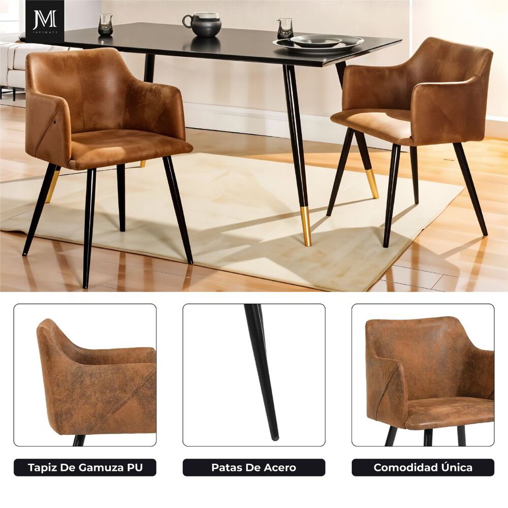 Pack 2 Sitiales De Comedor Vintage Caf&eacute; image number 6.0