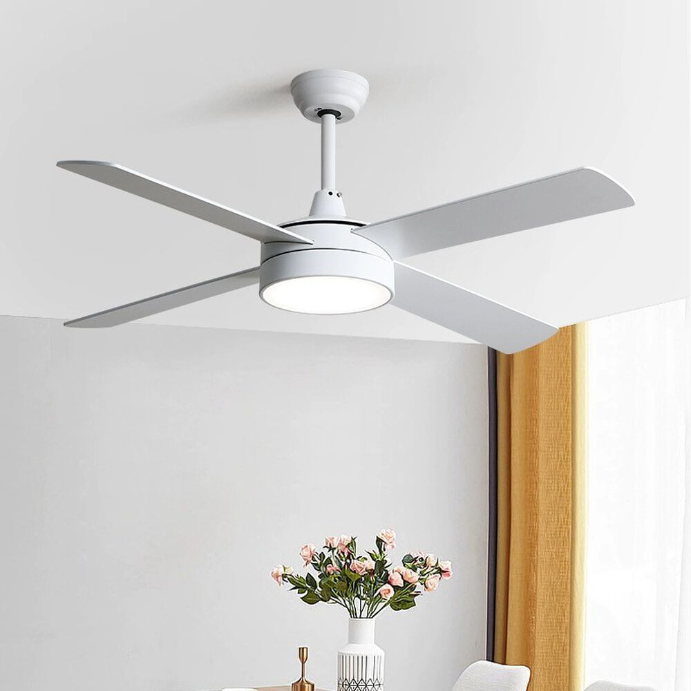 Ventilador De Techo 4 Aspas Blanco Luz Led image number 5.0