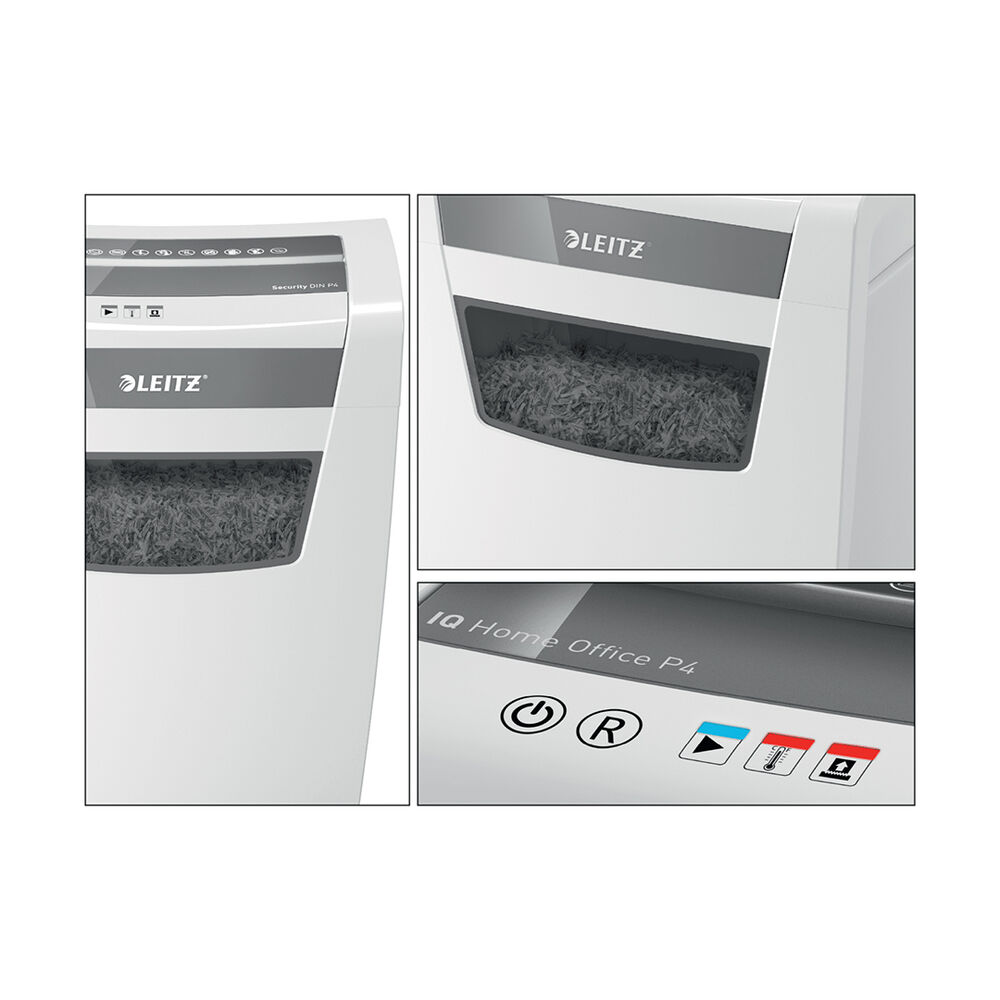 Trituradora De Papel Leitz Iq Home Office P4 Corte Confeti Capacidad 10 Hojas Papelero 23l image number 5.0