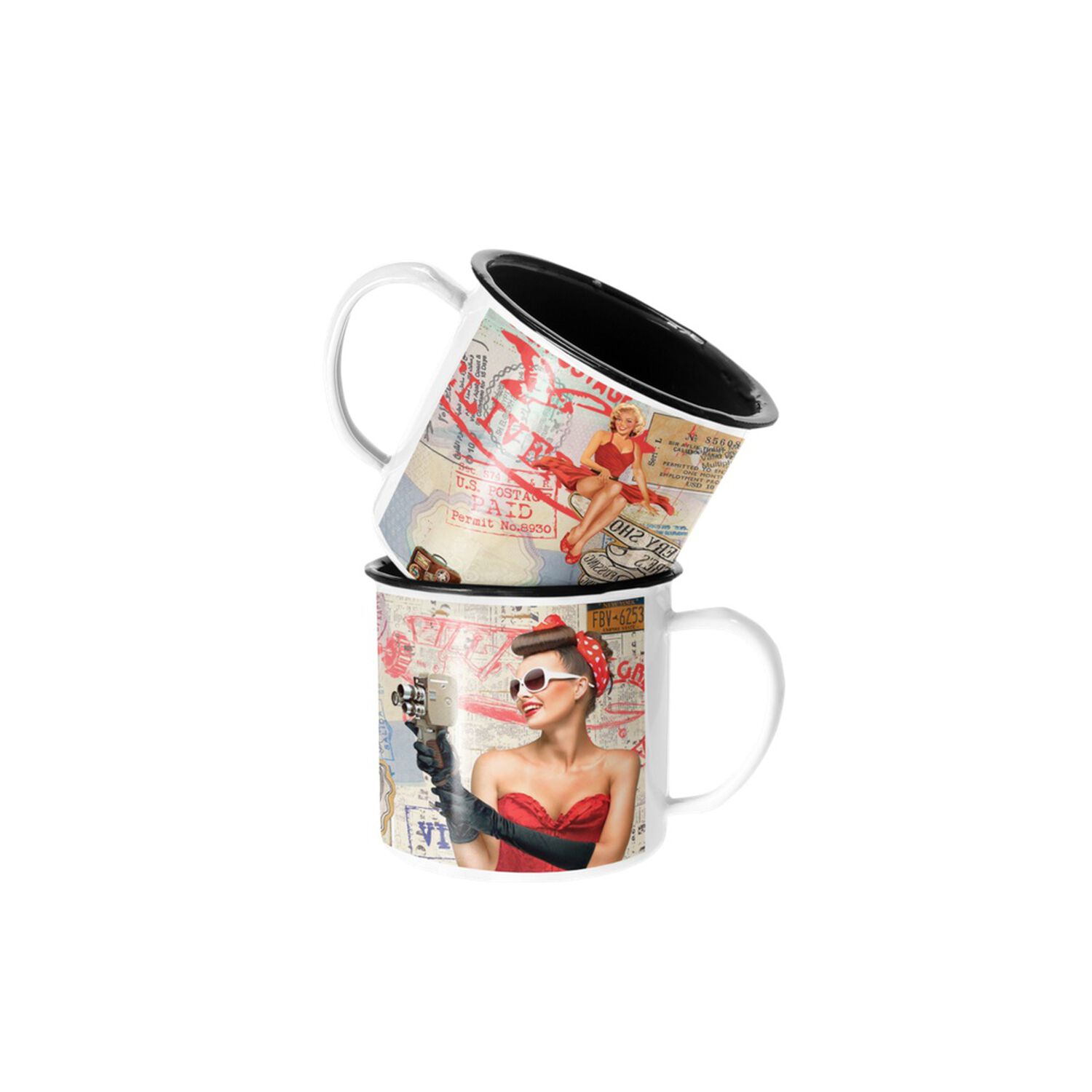 Taza Enlozada Lechera Carta Postal Vintage image number 0.0