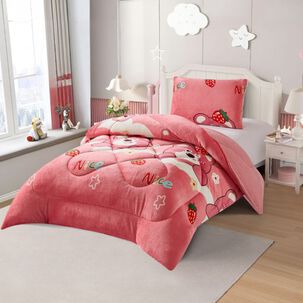 Plumon De Invierno Plush Liso Con Chiporro De 1.5 Plazas + 1 Funda Para Almohada Cip1.5p-42