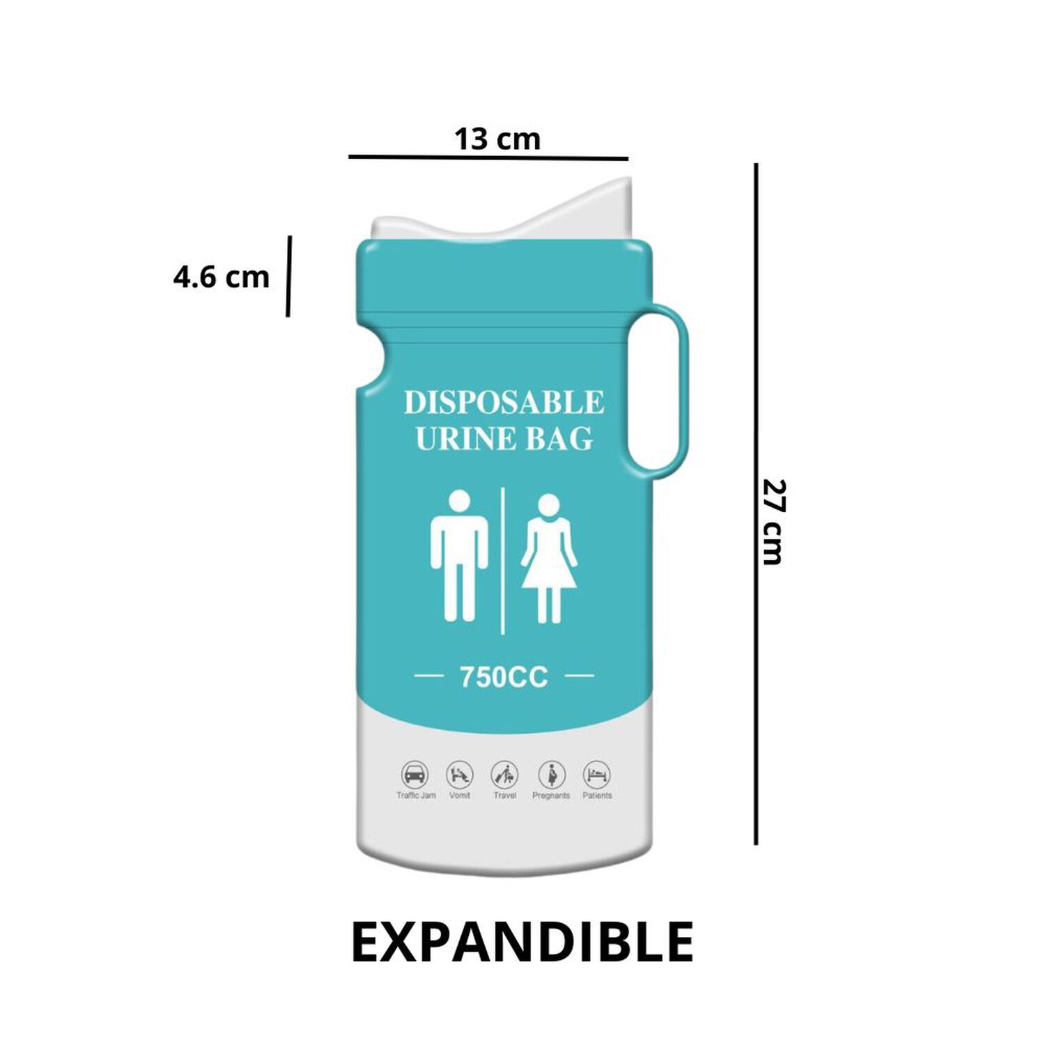 Pack 10 Bolsas Emergencia Tr&aacute;nsito V&oacute;mito Orina 750ml image number 2.0