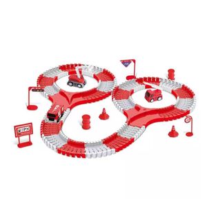 Juguete Pista De Autos Bomberos Armable 31x22x6cm Infantil