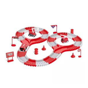 Juguete Pista De Autos Bomberos Armable 31x22x6cm Infantil