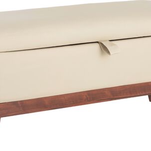Banqueta Con Baúl Incy Creams Eco Cuero 120x40x50 Cm Máxima Design