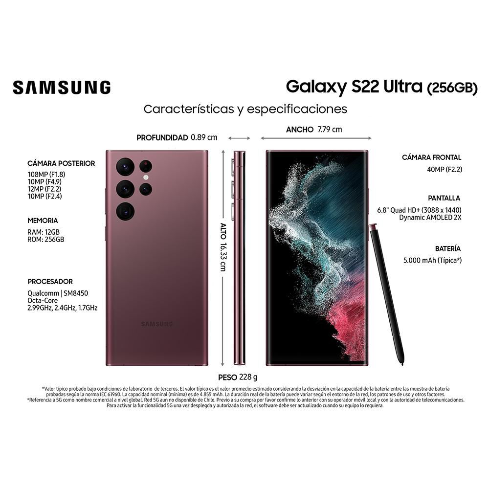 Smartphone Samsung Galaxy S22 Ultra / 5G / 256 GB / Liberado image number 1.0