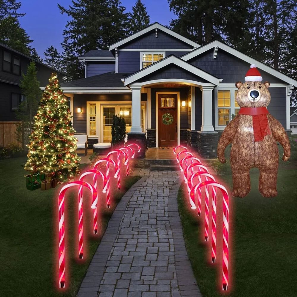 Set 20 Luces Navidad Bastones Led Estaca Solar Decorativas image number 2.0