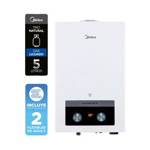 Calefont Midea MGWH5-10MDNCLW-GL / Tiro Natural / Gas Licuado  / 5 Litros