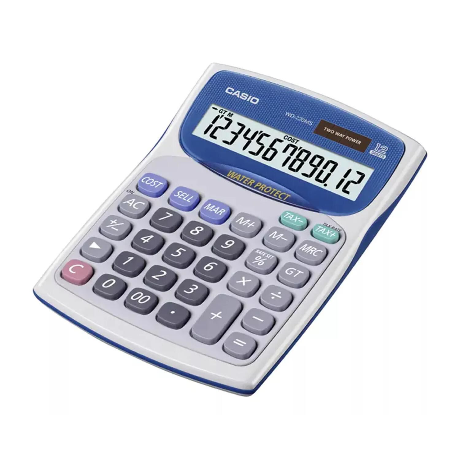 Calculadora De Escritorio 12 Digitos Blanco Wd-220ms-we image number 1.0