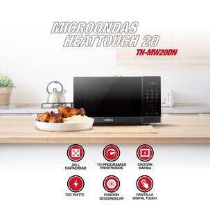 Microondas Digital Thomas Thmw20dn Heattouch 20 Litros 700w Microondas De Mesa Pantalla Touch 10 Niveles De Potencia Programas Autom&aacute;ticos Descongelad