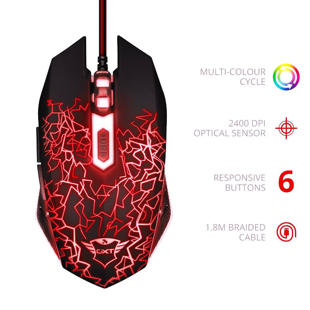 Mouse Gamer Ambidiestro Trust Gxt 105 Izza Full Retroiluminado image number 5.0