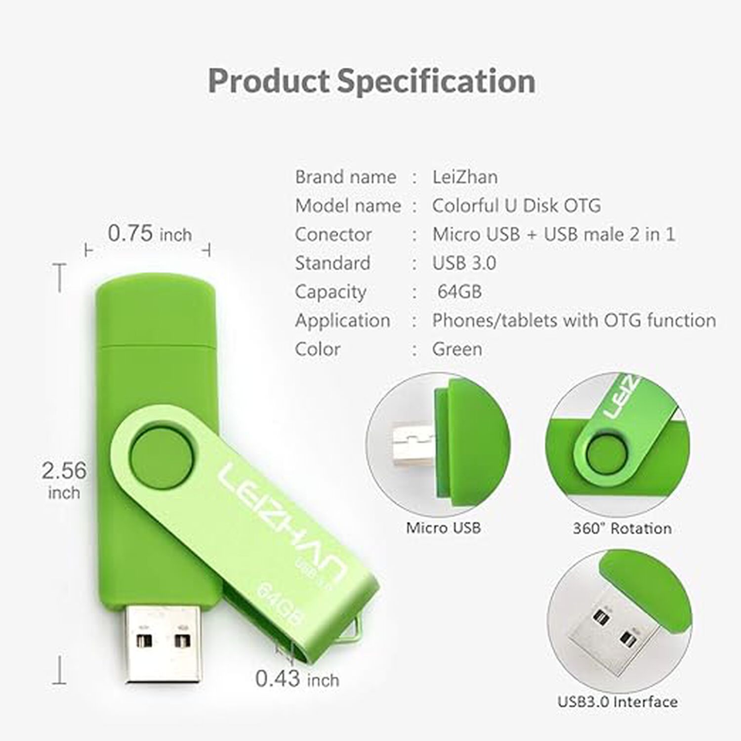Pendrive Otg Usb Y Micro Usb Booteable 64 Gb image number 2.0
