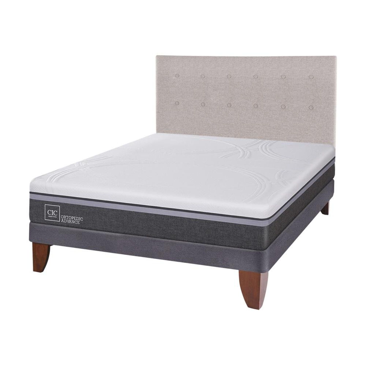 Cama Europea Cic Ortopedic Advance / 2 Plazas / Base Normal + Respaldo image number 1.0
