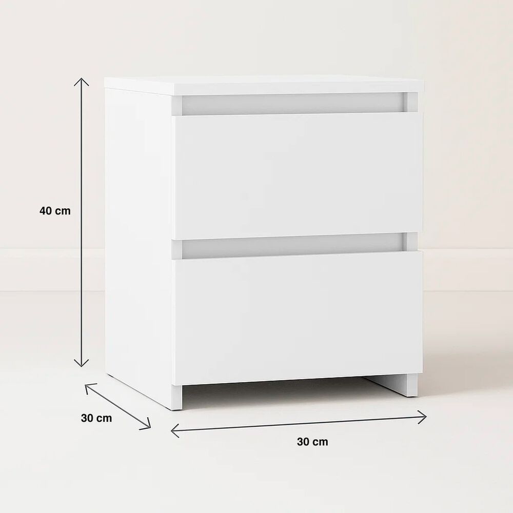 Velador Cajon Doble Minimal Blanco image number 3.0