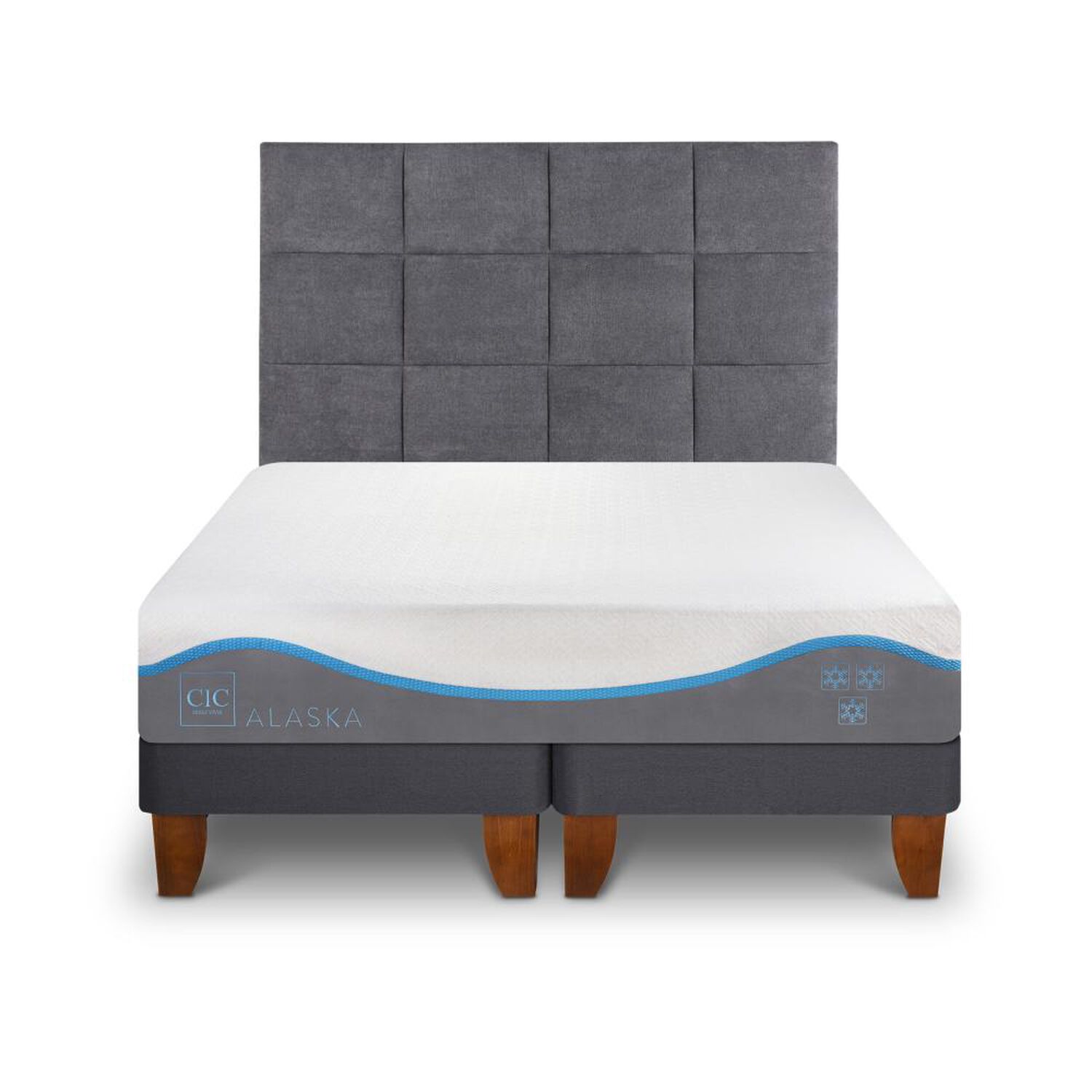 Cama Europea Cic Alaska / 2 Plazas / Base Dividida + Respaldo image number 0.0
