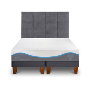 Cama Europea Cic Alaska / 2 Plazas / Base Dividida + Respaldo