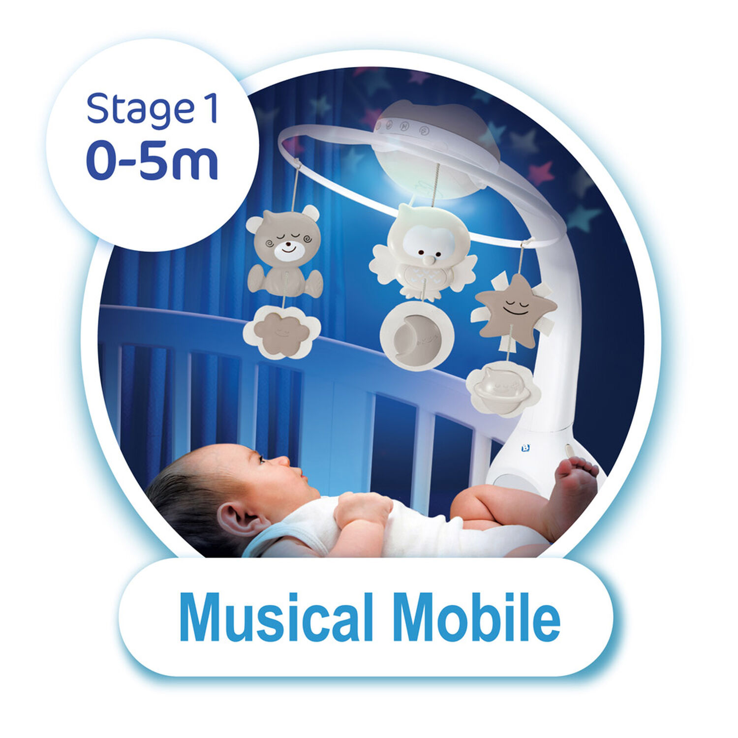 Proyector Musical Bebesit 3 En 1 Azul Infantino image number 2.0
