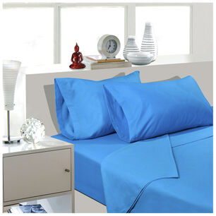 Sabana Unicolor Arthome 1.5 Plaza Color Calipso 144 Hilos