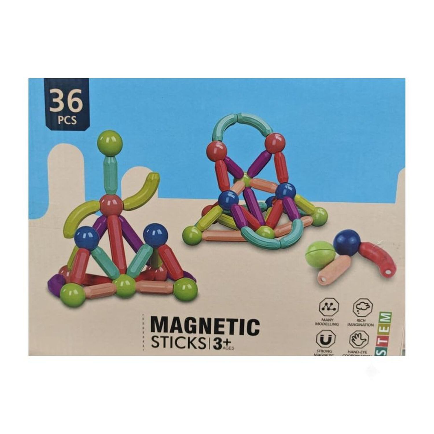 Bloques Magn&eacute;ticos Construcci&oacute;n 36 Pcs Juguete Stem Ni&ntilde;os image number 0.0