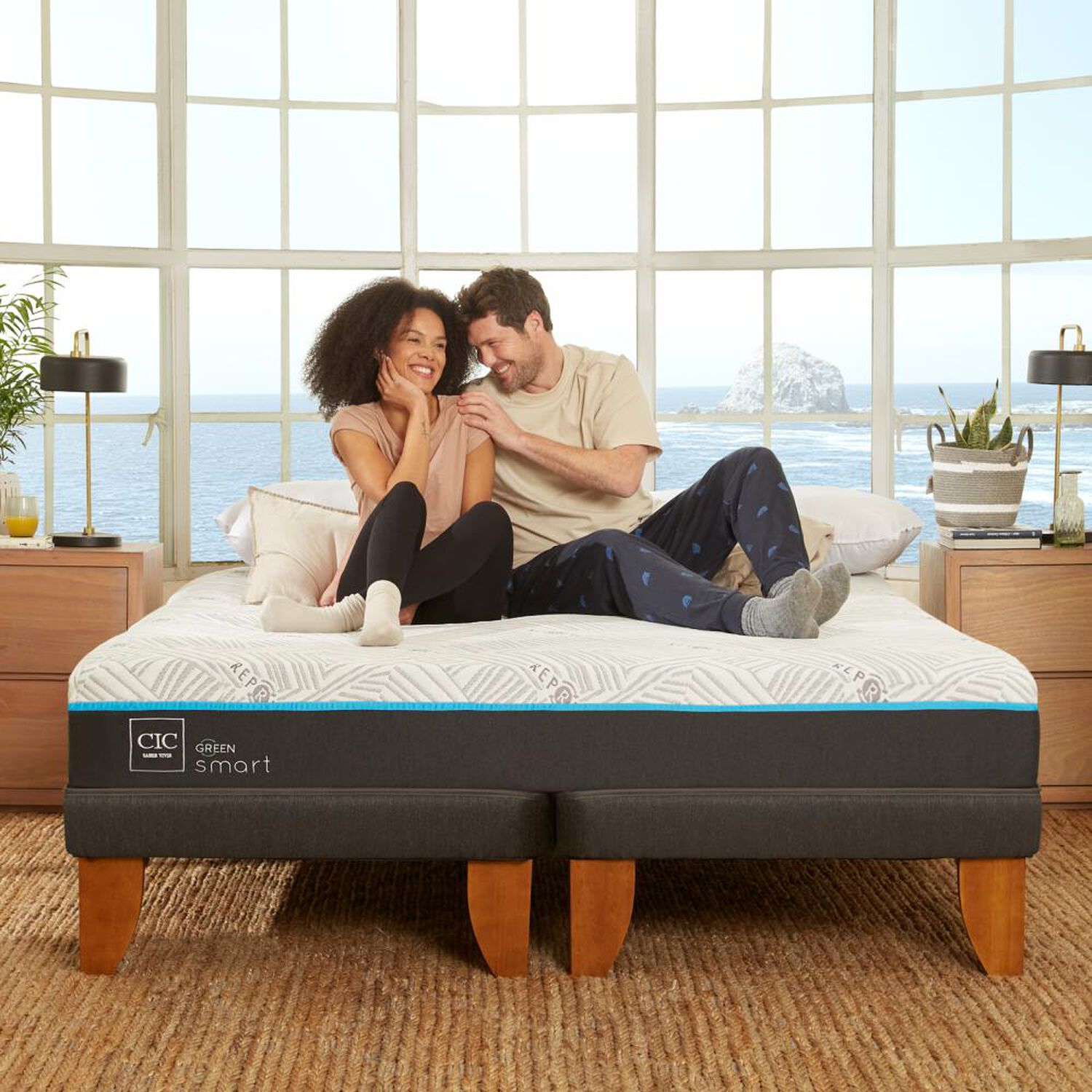 Cama Europea Cic Green Infinity / 2 Plazas / Base Dividida + Respaldo image number 9.0