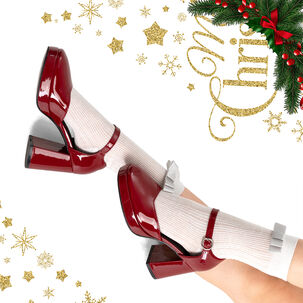 Zapato Mary Jane Tacones Elegante Charol Mujer Weide Yl85