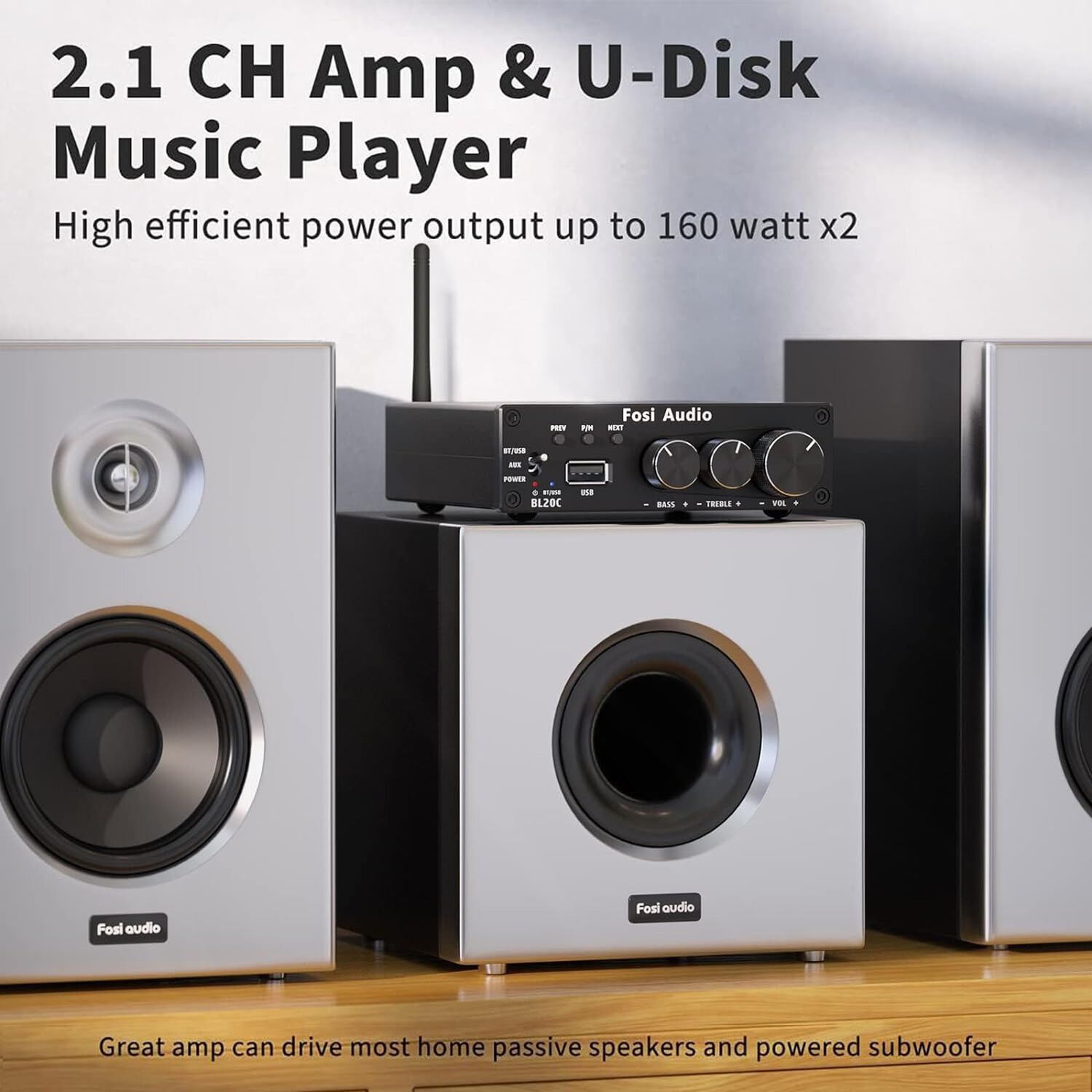 Amplificador Est&eacute;reo Bluetooth Fosi Audio Bl20c image number 2.0