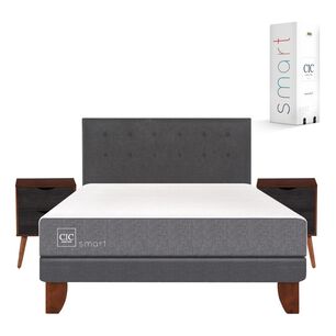 Cama Europea Cic Smart / 2 Plazas / Base Normal  + Set De Maderas