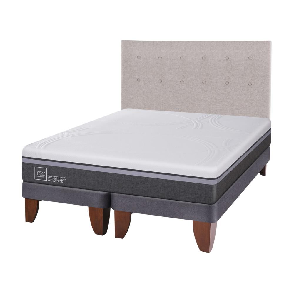 Cama Europea Cic Ortopedic Advance / 2 Plazas / Base Dividida + Respaldo image number 1.0