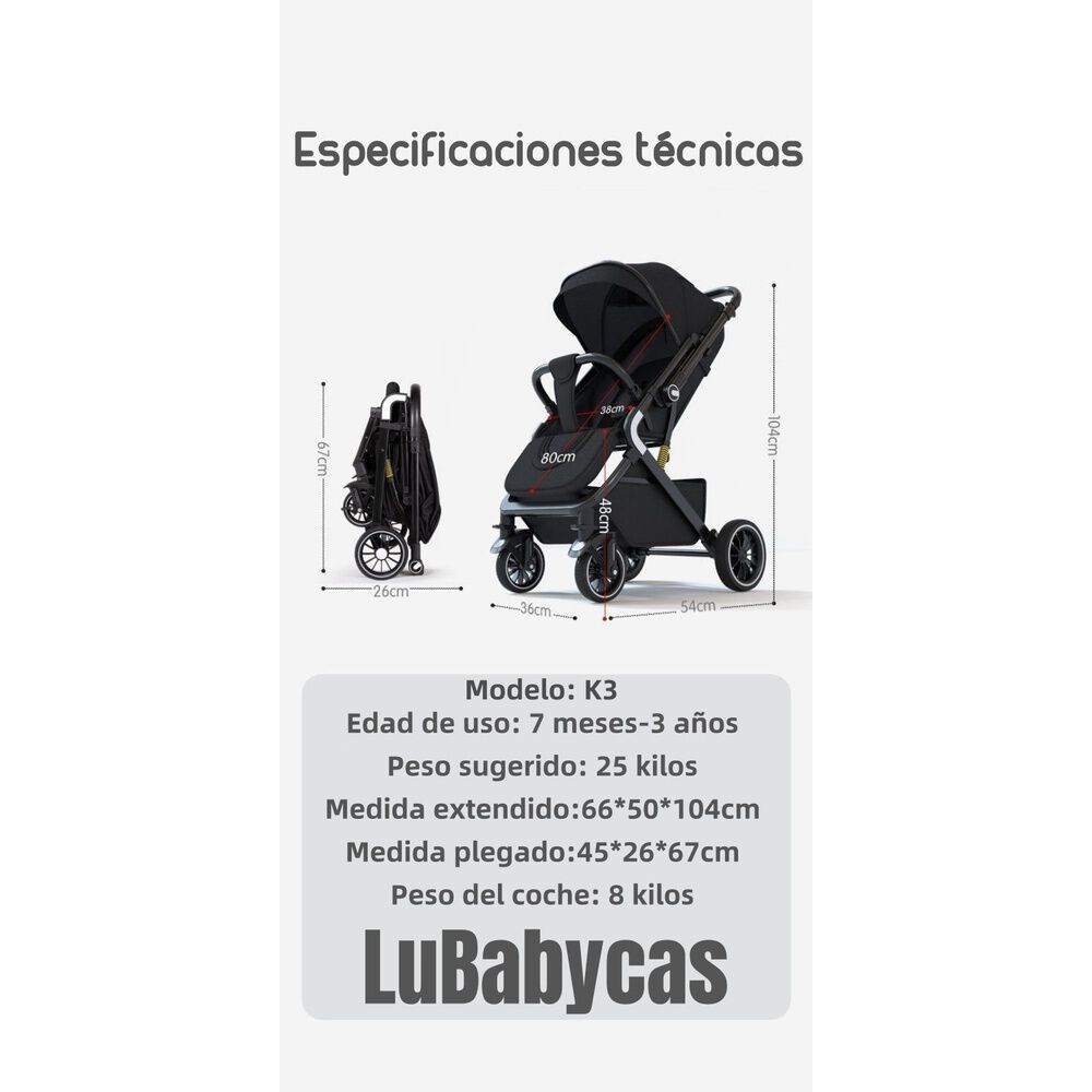 Coche De Paseo Reversible Premium Lubabycas Universo image number 4.0