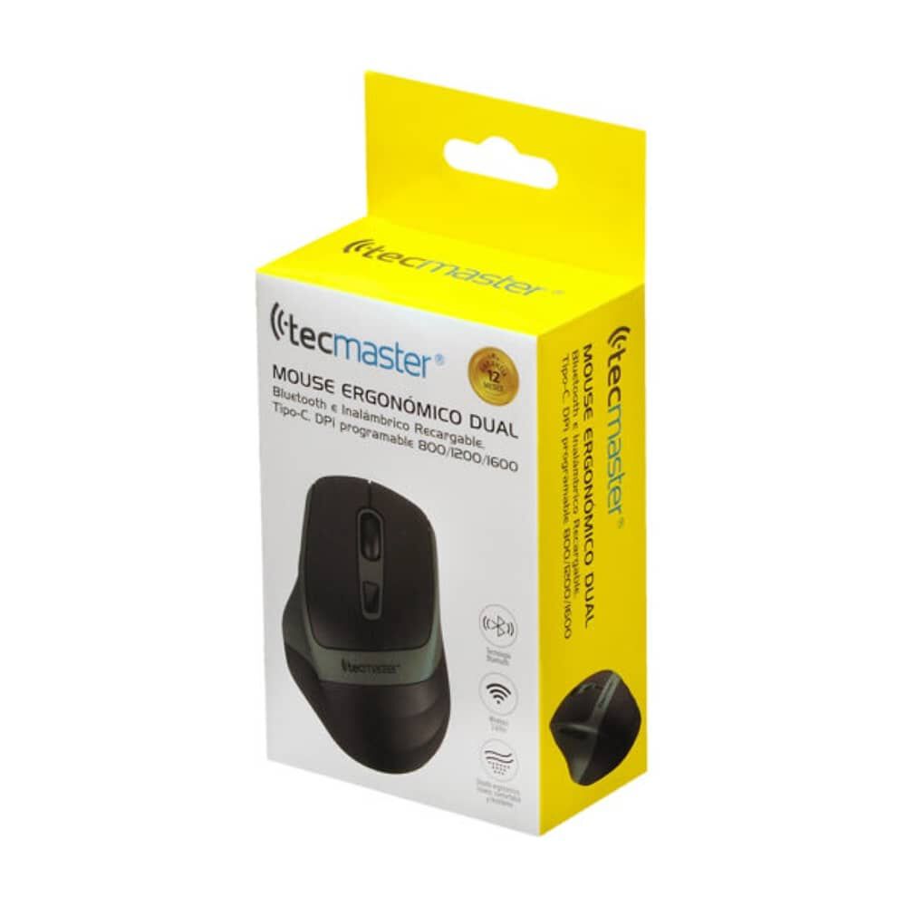 Mouse Ergon&oacute;mico Dual Bluetooth E Inal&aacute;mbrico Recargable image number 3.0