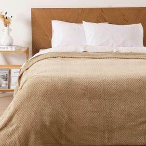 Frazada Popcorn 2 Plazas Beige