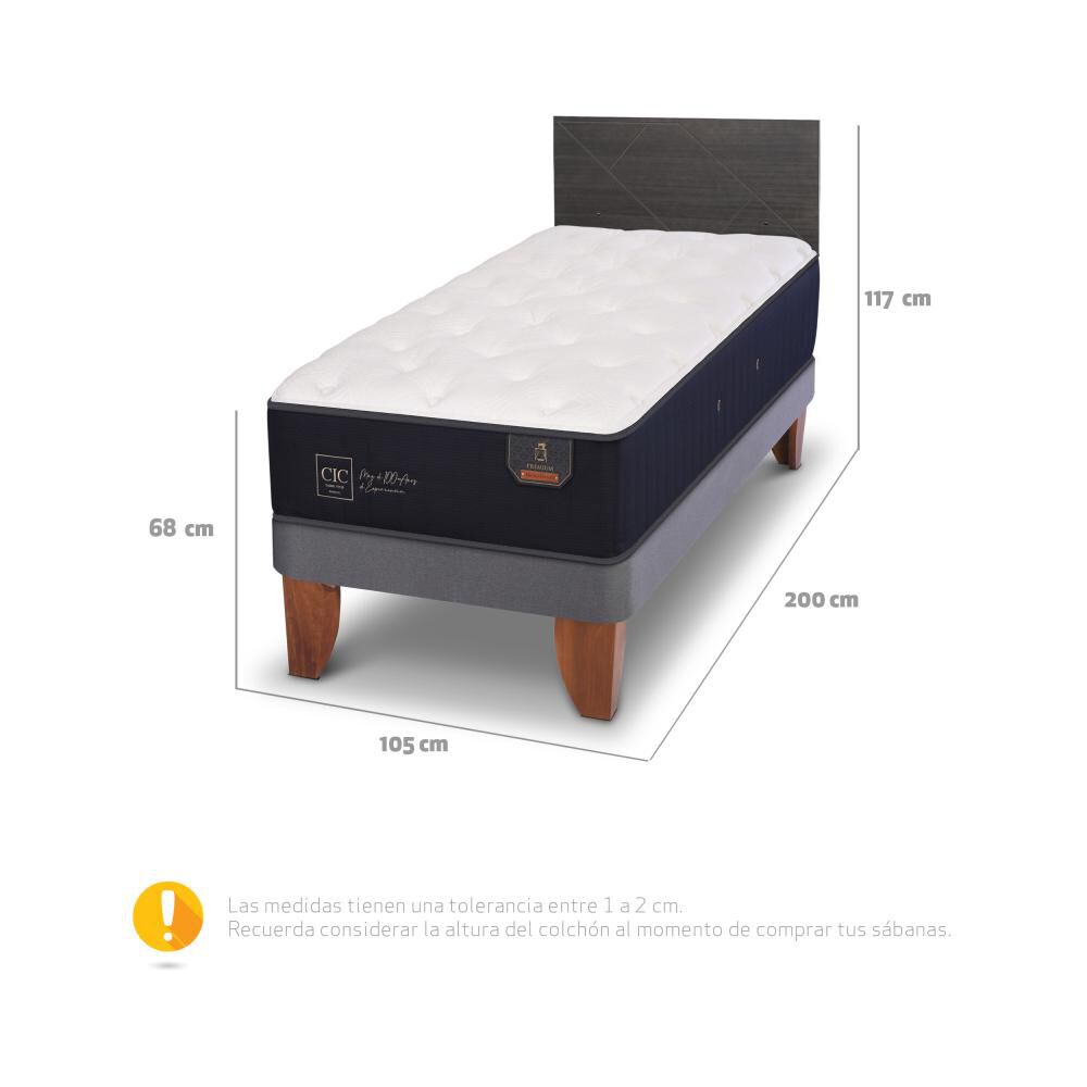 Cama Europea Cic Premium / 1.5 Plazas / Base Normal + Respaldo image number 5.0