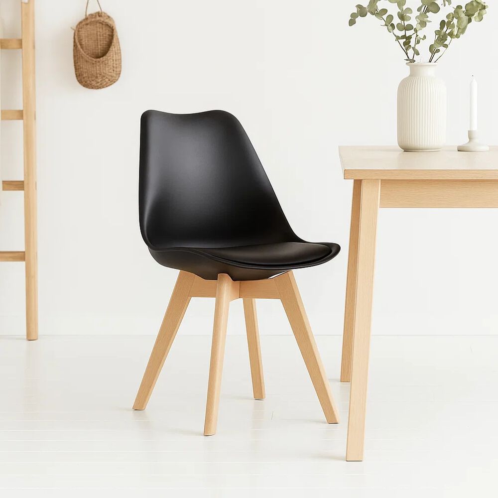 Silla Tulip Acolchada - Negra image number 1.0