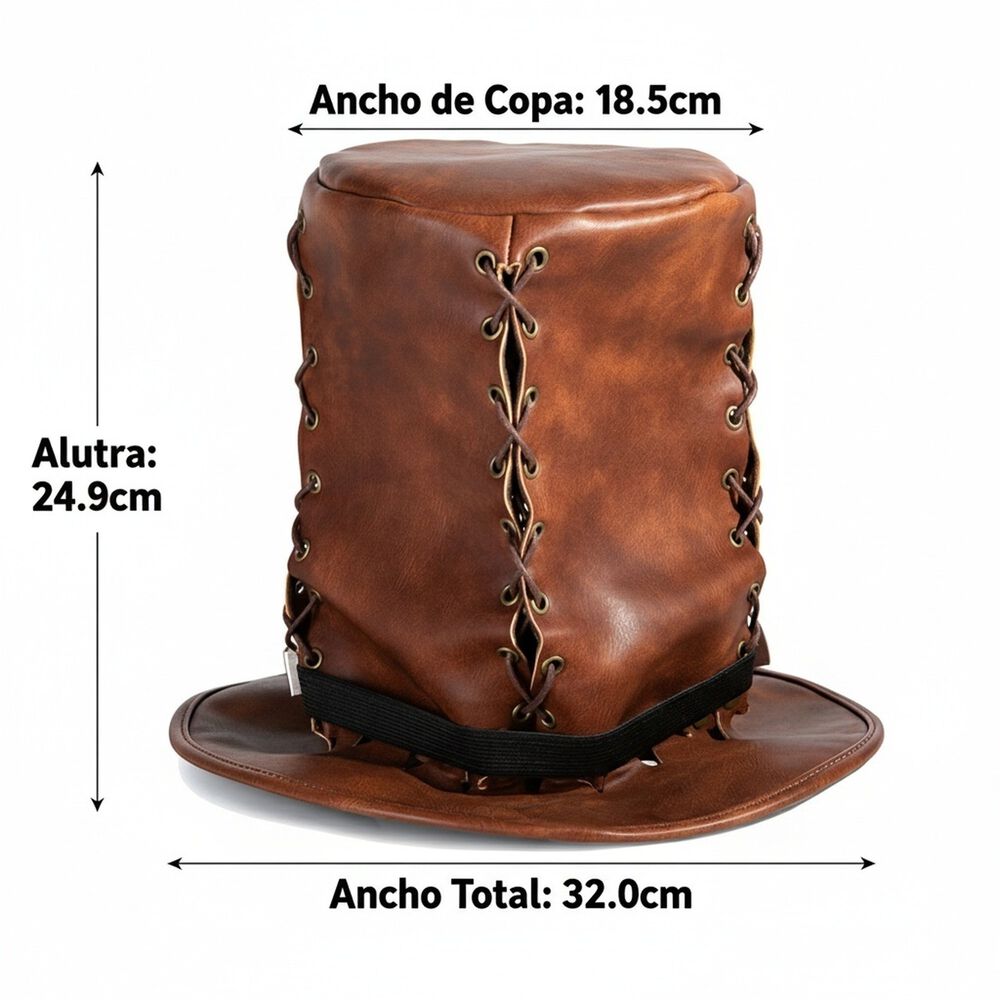 Sombrero Copa Disfraz Steampunk Cuero Premium image number 5.0