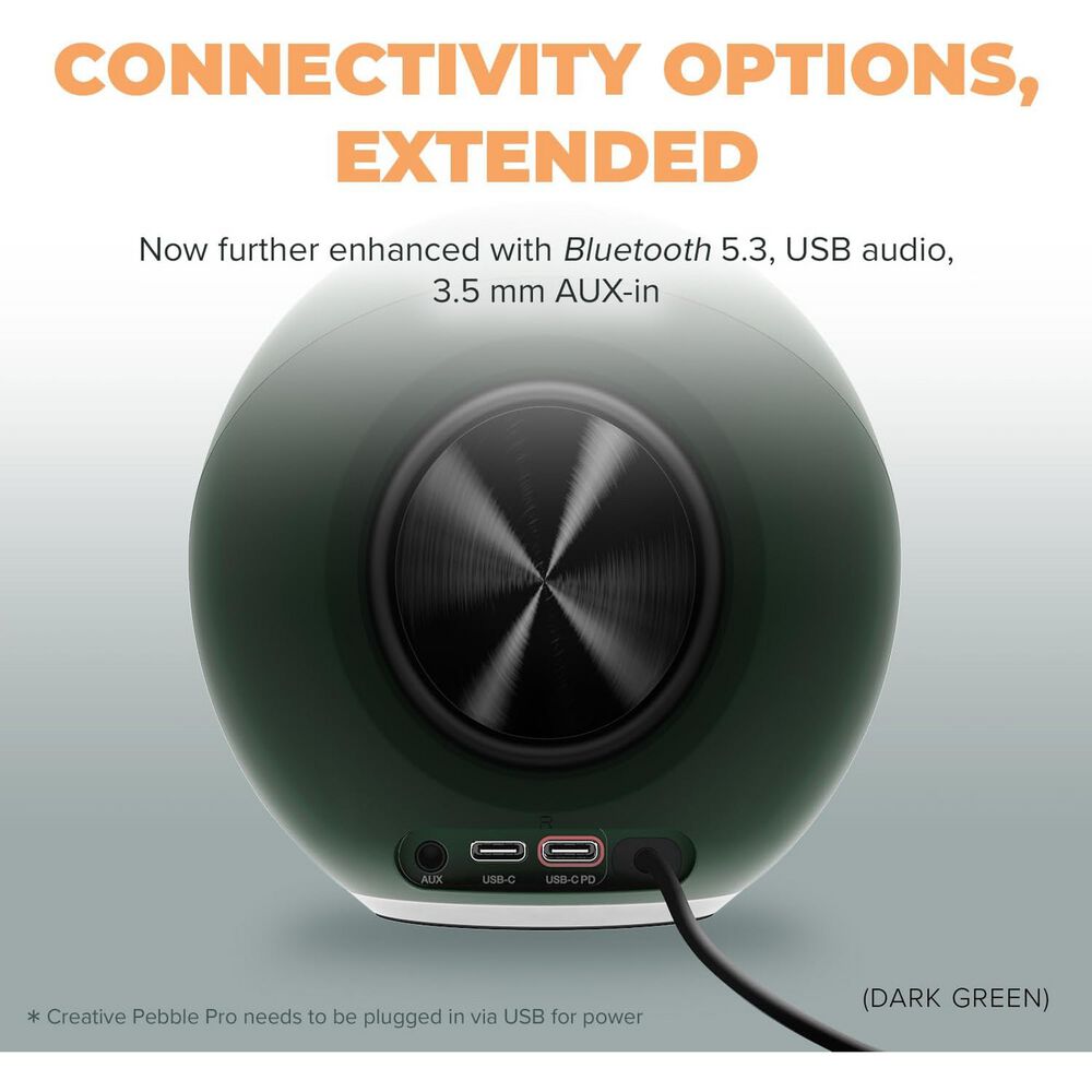 Parlantes Altavoces Creative Pebble Pro Negro image number 4.0