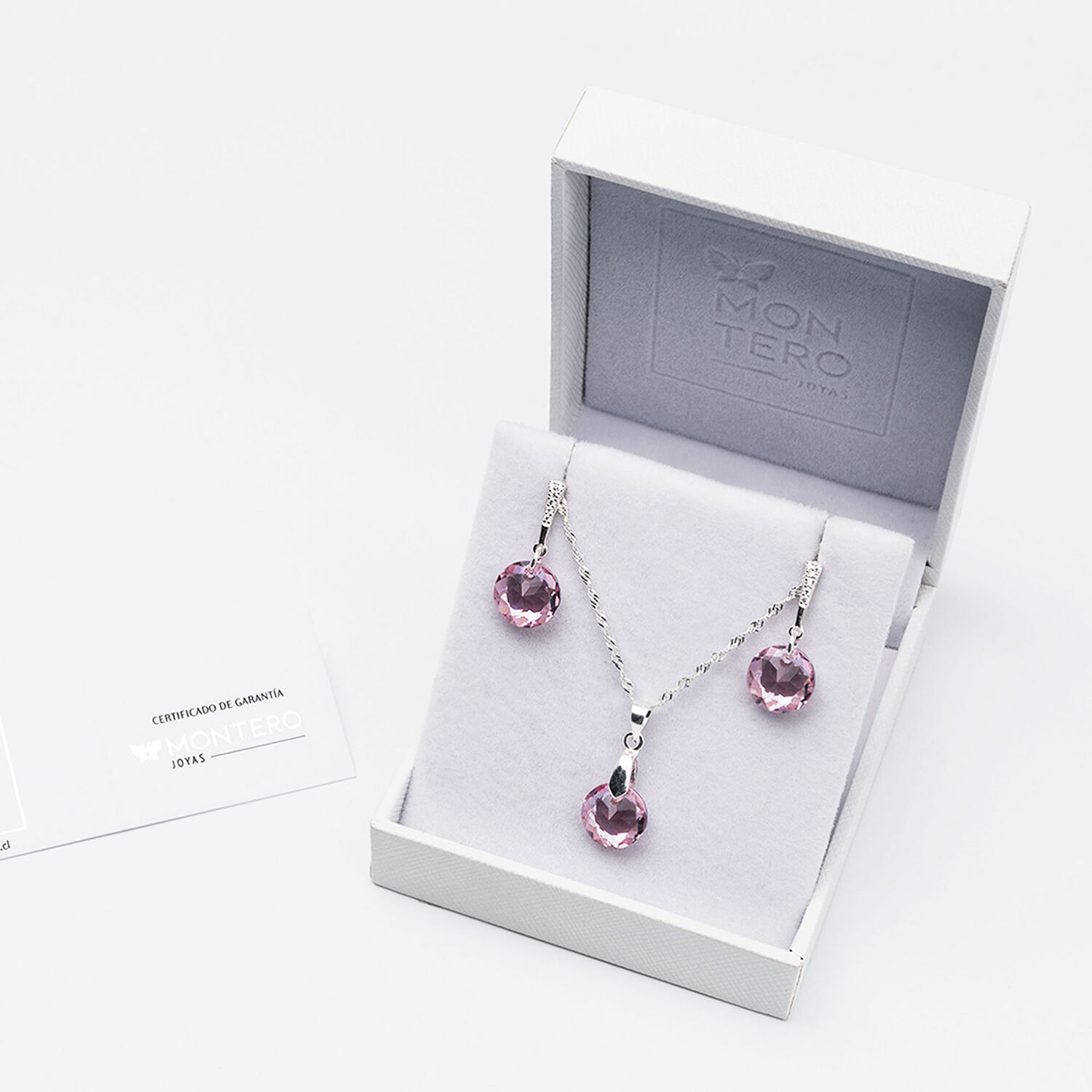 Conjunto Gracia Cristales Genuinos Light Rose image number 2.0