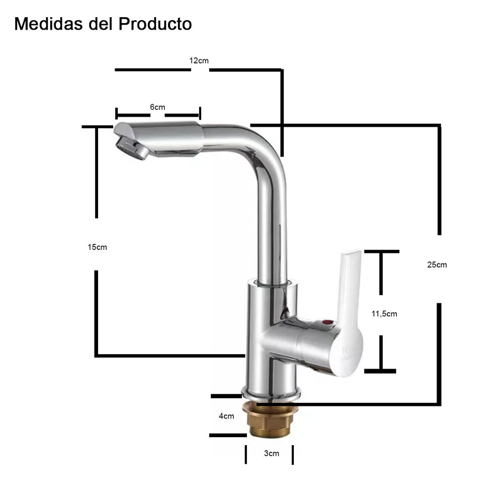 Llave Grifería Lavaplatos Monomando Alargado Plateado Cocina Tap07 image number 2.0