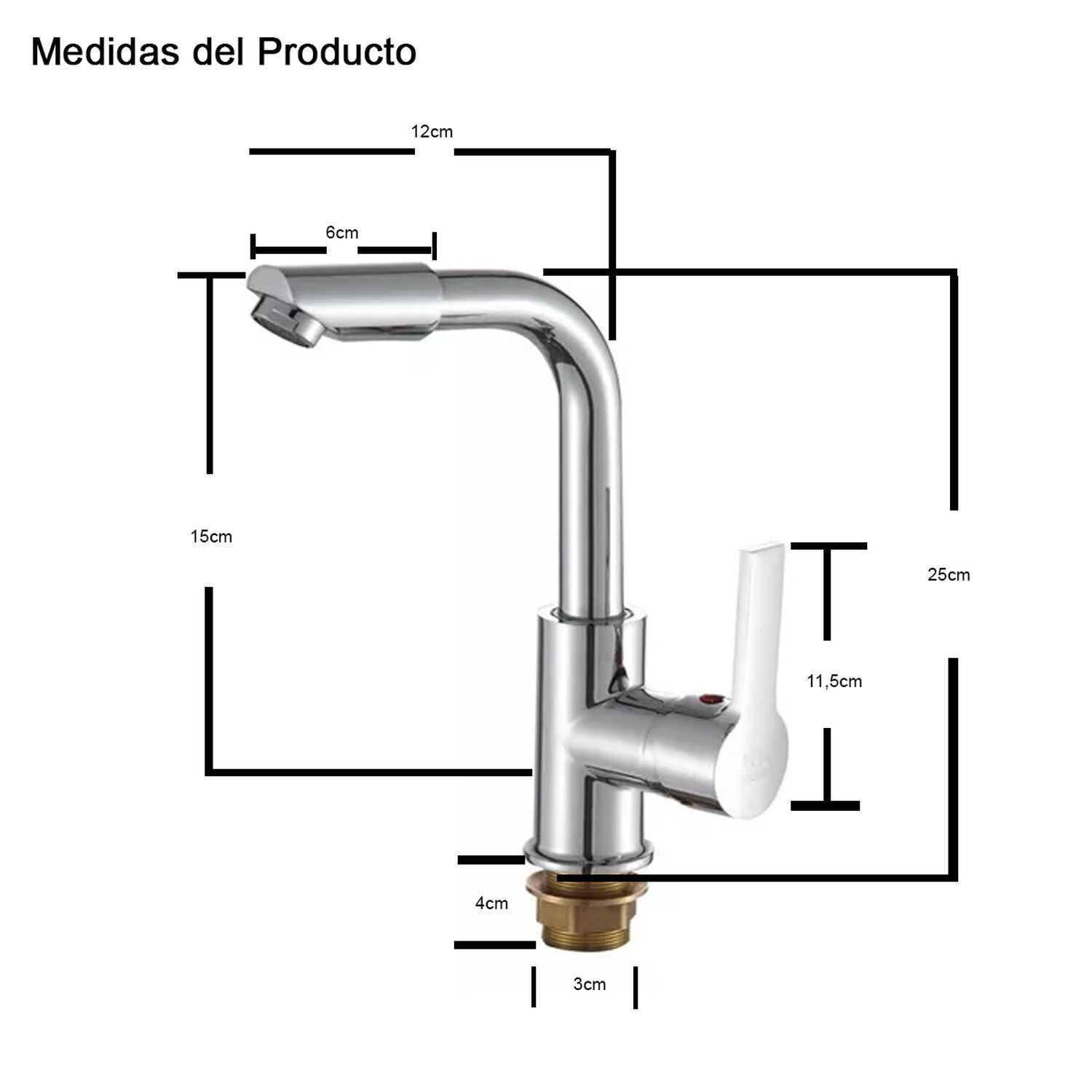 Llave Grifer&iacute;a Lavaplatos Monomando Alargado Plateado Cocina Tap07 image number 2.0