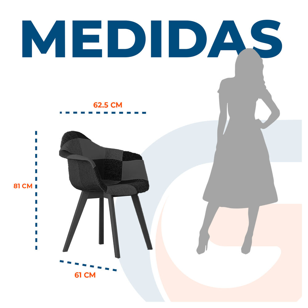 Pack 2 Sillas De Diseño Eames Patchwork Color Azul image number 5.0
