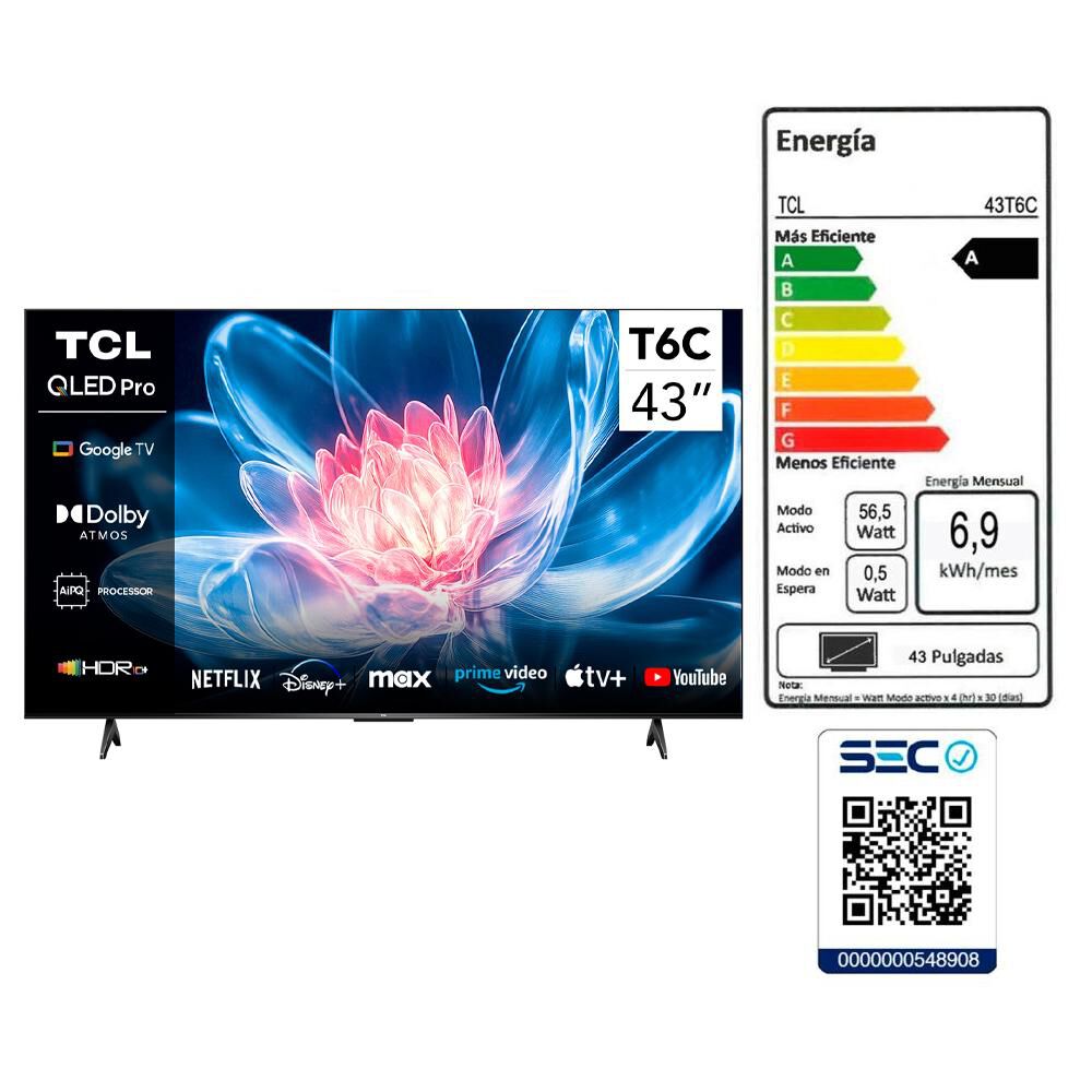 Qled 43" TCL 43T6C / Ultra HD 4K / Smart TV image number 12.0