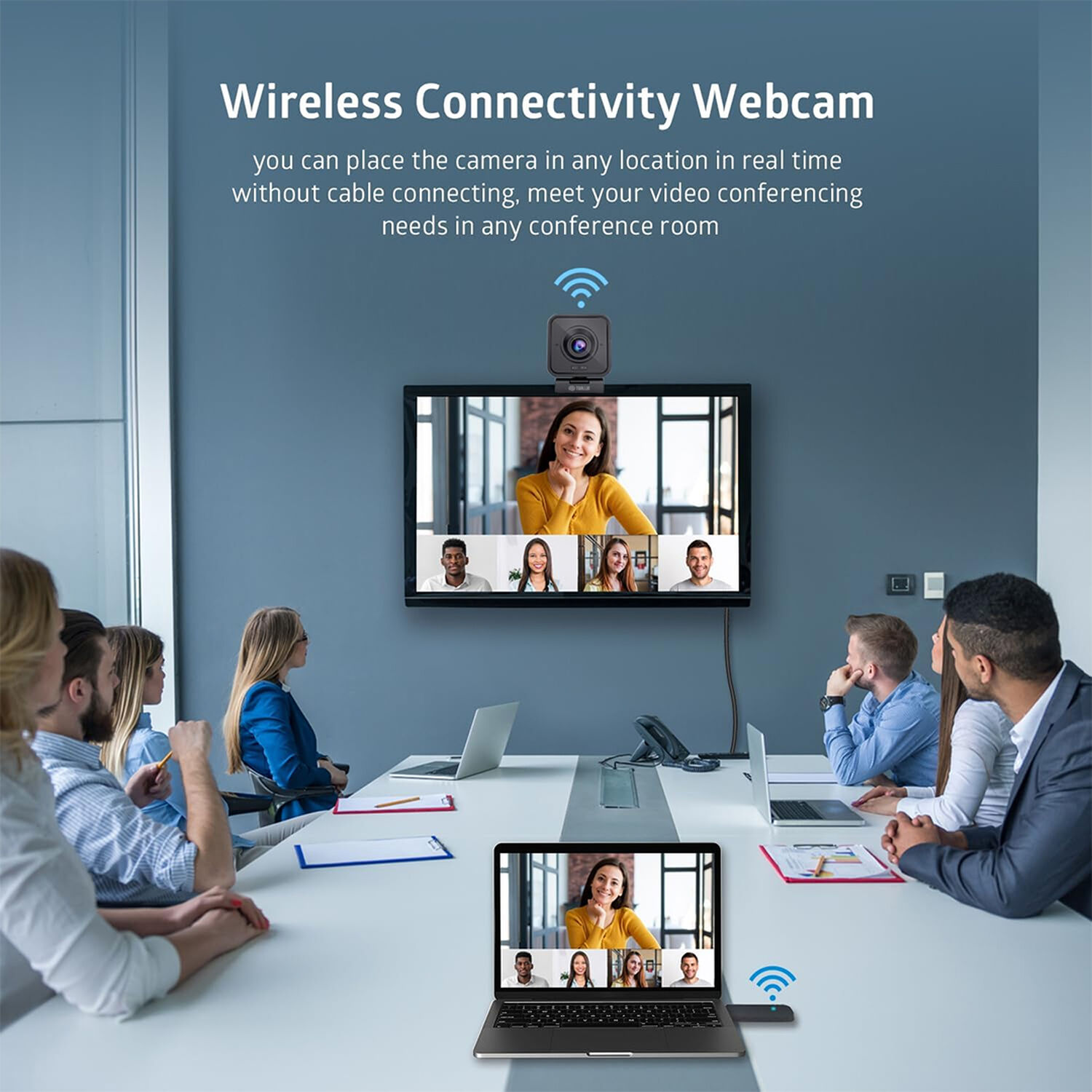 Webcam Inal&aacute;mbrica Hd 1080p Con Micr&oacute;fono Y Cancelaci&oacute;n De Ruido image number 2.0