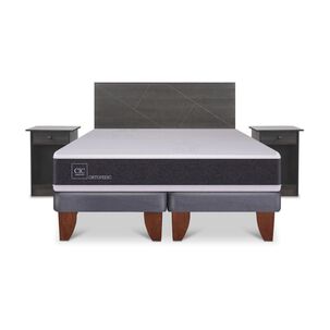 Cama Europea Cic Ortopedic / King / Base Dividida + Set De Maderas