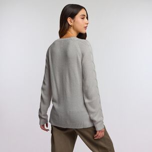 Sweater Trenzado Manga Larga Cuello Redondo Mujer Freedom